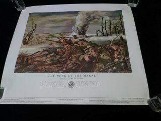 Vintage Department Of The Army Poster 21 - 42.  “the Rock Of The Marne” 1953