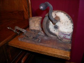 Antique General Meat Slicer Hand Crank Kitchen Tool Veggie Cutter Cast Iron
