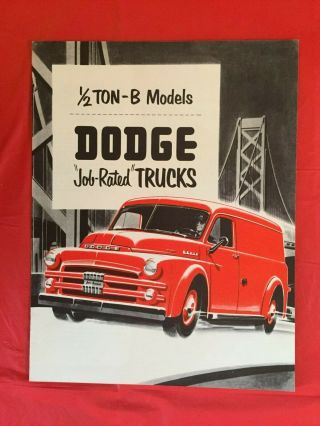 1951 Dodge " Job - Rated Trucks - - 1/2 Ton - B Models " Truck Dealer Showroom Brochure