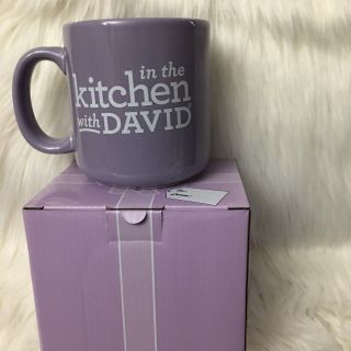 In The Kitchen With David Happy Dance,  Signed 18 Oz Ceramic Mug In Lavender