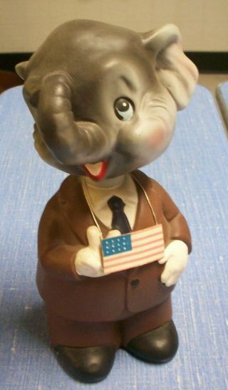 1960s Republican Elephant Nodder Bank - Made In Japan