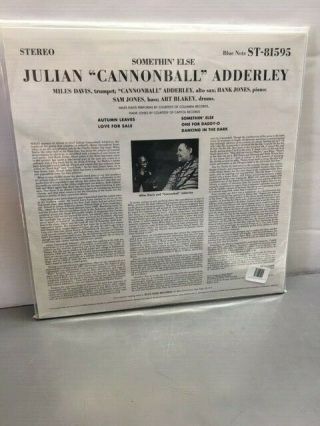 CANNONBALL ADDERLY LP Somethin ' Else ST - 81595 blue note limited edition 2