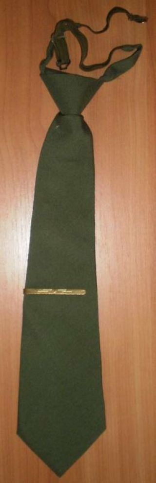 Soviet Russian Army Military Soldier Uniform Tie With Clip Holder