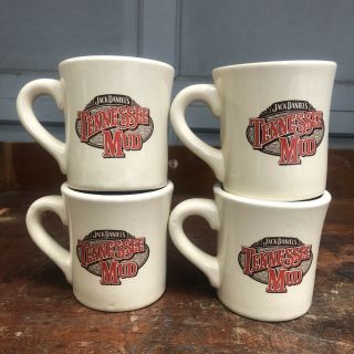 Vtg.  Jack Daniels Tennessee Mud Set Of 4 Advertising Coffee Cup Amaretto Recipe