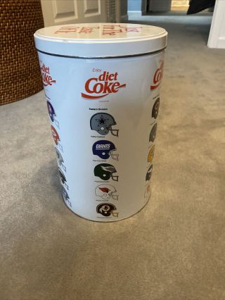 Vintage Diet Coke Just For The Taste Of It.  Nfl Football Helmet Tin Can 12 " By 7