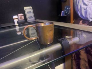 Vintage Royal Navy Copper Measure Cup Rum Grog 1/2 Gill Mug