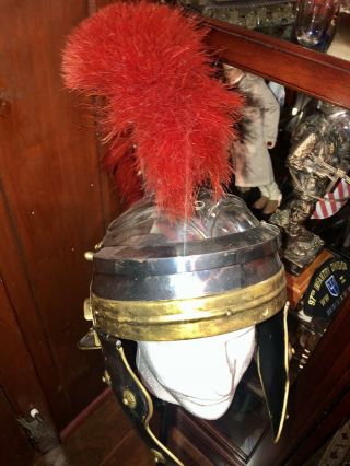 Medieval Roman Centurion Metal Helmet With Red Plume