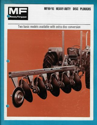 Massey Ferguson Mf90/91 Heavy - Duty Disc Ploughs 4 Page Brochure