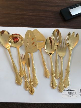 10 Pc Hostess Set Gold Plates