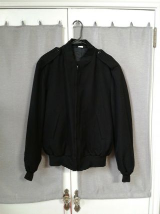 Military Army Officer Windbreaker Jacket With Removable Liner Black Sz 44r