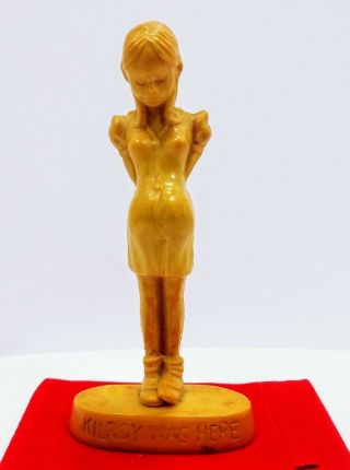 Vtg Wwii Kilroy Was Here Pregnant Girl Figurine Plastic Resin Statue 3.  5