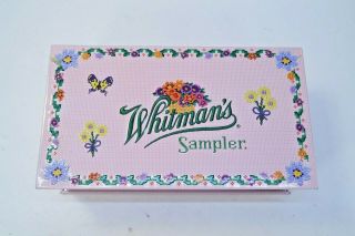 Whitman’s Sampler Candy Tin Hinged Box Empty 2010 Pink - No Candy - Collectible