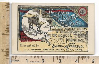 Thomas Kane & Co.  Victor School Furniture Kuka Kansas Trade Card