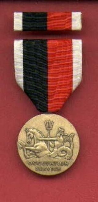 Us Navy Occupation Service Full Size Medal With Ribbon Bar