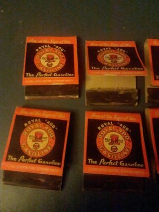 Red Hat Royal 400 Gasoline Advertising Gas And Oil Matchbook Covers