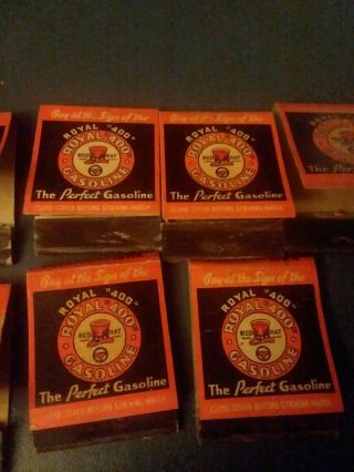 RED HAT ROYAL 400 GASOLINE ADVERTISING GAS AND OIL MATCHBOOK COVERS 2