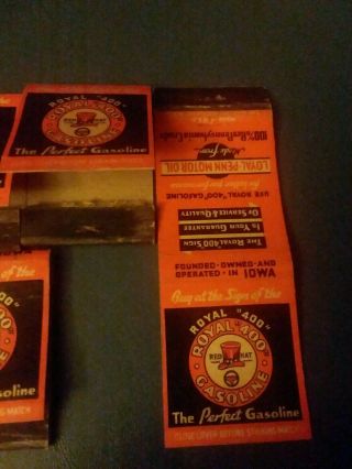 RED HAT ROYAL 400 GASOLINE ADVERTISING GAS AND OIL MATCHBOOK COVERS 3