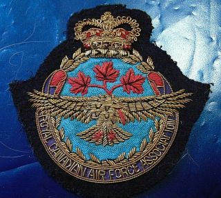 Qc Rcaf Royal Canadian Air Force Patch Bullion Embroidered Badge Crest 4 1/4 "