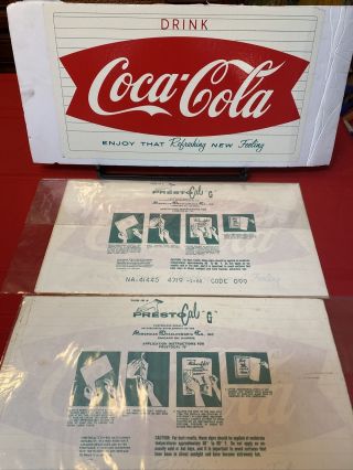 2 Vintage Decals Drink Coca Cola Decal Fishtail Old Stock