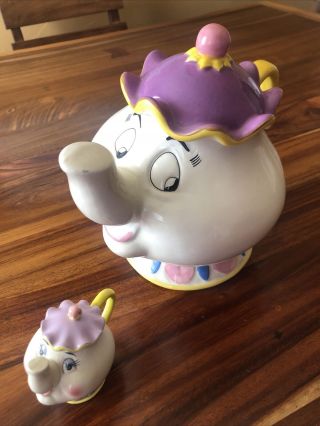 Disney Mrs.  Potts Cookie Jar With Bonus Mrs.  Potts Smaller Figurine