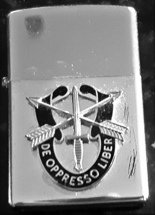 Zippo Lighter With Us Special Forces Liberate From The Oppressor Badge