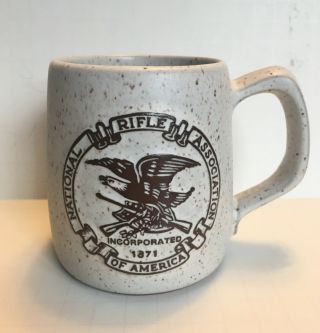 Nra National Rifle Association Coffee Cup Onion River Pottery Stoneware Gun Mug