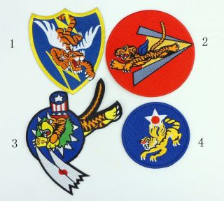 Embroidery Four Camouflage Jacket Patch Wwii Us Flying Tigers Iron - On Patch
