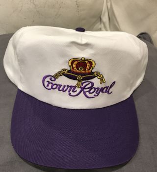 Crown Royal Whisky Whiskey Snapback Hat Cap White Purple Bill Vintage