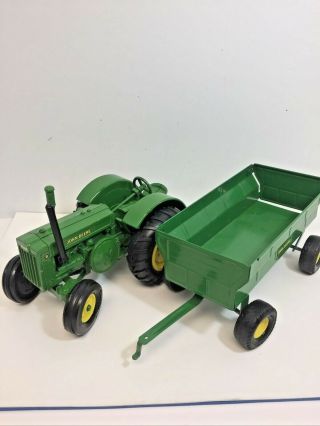 Ertl John Deere 50 Green Metal Farm Tractor And Wagon Trailer 1:16