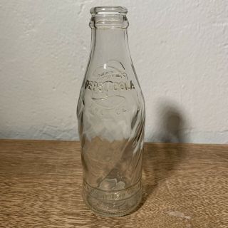 Rare Vintage Pepsi - Cola 7 Oz Clear Glass Bottle Pepsi Soda Pop