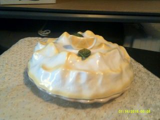 Vintage 10,  5 " Ceramic Lemon Meringue Covered Pie Keeper Plate