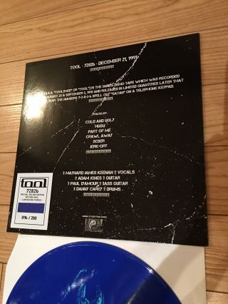 Tool 72826 Demo Tape Deluxe Blue Clear Colored Picture Disc Vinyl Record 96/200