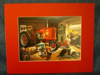 Farmall Tractor Art By Charles Freitag - Forever Red - Matted - 11 " X 14 "
