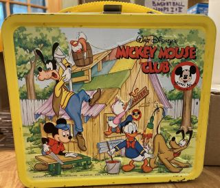 1976 Vintage Aladdin Walt Disney’s Mickey Mouse Club 3 - D Metal Lunch Box