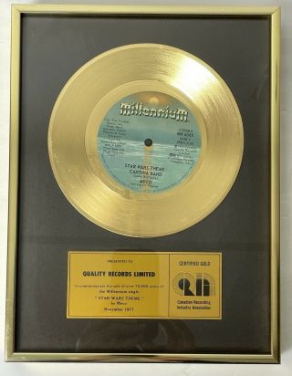 Star Wars Theme Millennium/cantina Band 1977 Gold Record By John Williams - Canada