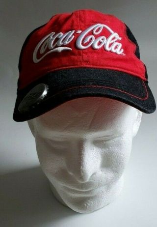 2018 Coca - Cola Coke Crown Cap Bottle Top Hat W/ Built In Bottle Opener In Brim