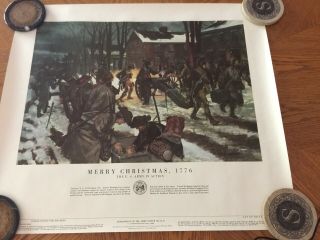Vintage Department Of The Army Poster “ Merry Christmas,  1776”.  No.  21 - 37.  1953