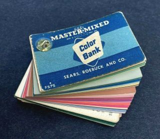 Vintage Sears Master Mixed Paint Chip Book Colors Harmony House Interior 1950s
