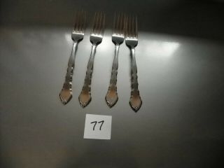 Set Of 4 Oneida Satinique Dinner Forks Stainless