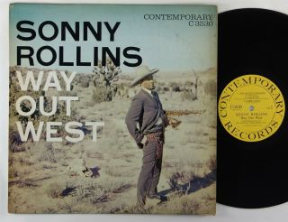 Sonny Rollins " Way Out West " Jazz Lp Contemporary 3530 Mono Dg