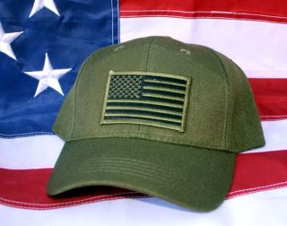 Tactical Od Green Hat Cap Usa Us Flag Pin Up Gift Border Patrol Cia Fbi Dea Wow