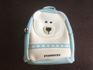 Starbucks Mini Bearista Bear Bag / Backpack Blue w/ Zipper - China 2017 - No Card 2