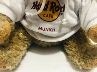 Hard Rock Cafe Munich Bear Soft Toy Plush 2014 NWT 9” w/ White Hoodie 2