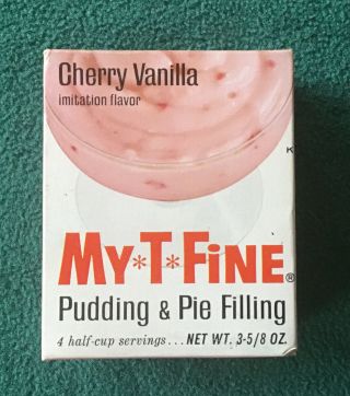 Vintage 1960s My - T - Fine Pudding Box Rare Cherry Vanilla Flavor