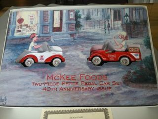 Mckee Foods Little Debbie 2 Piece Petite Pedal Car Set 40th Anniversary 2000