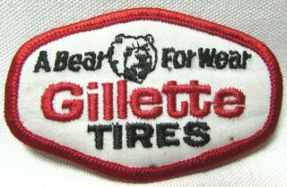 Vtg Gillette Tires Patch A Bear For Wear Employee Uniform Rubber Automobilia Nos