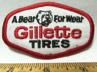 Vtg Gillette Tires Patch A Bear for Wear Employee Uniform Rubber Automobilia NOS 2