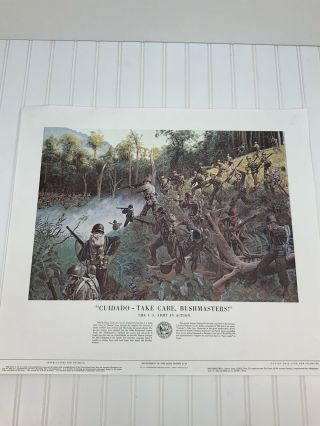 Department Of The Army Poster “cuidado - Take Care,  Bushmasters ” Vintage