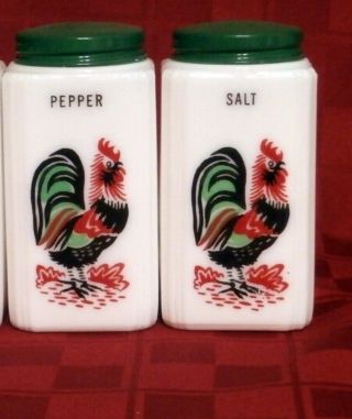 Vintage 4 Inch Tipp City Rooster Salt And Pepper Shaker Set.