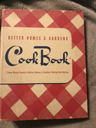 Vintage 1945 Better Homes & Gardens Cookbook 3 Ring Binder Red Plaid Cover
